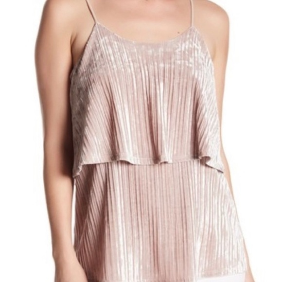 Ro & De Tops - Anthro Ro & De Crushed Velvet Spaghetti Strap Tank